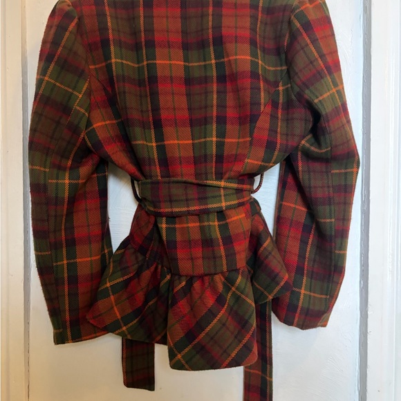 Plaid Women's Jacket - Red and Green - Picture 3 of 5